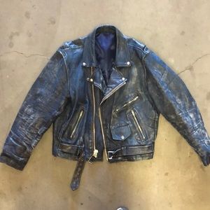Refurbish Hand-painted leather jacket